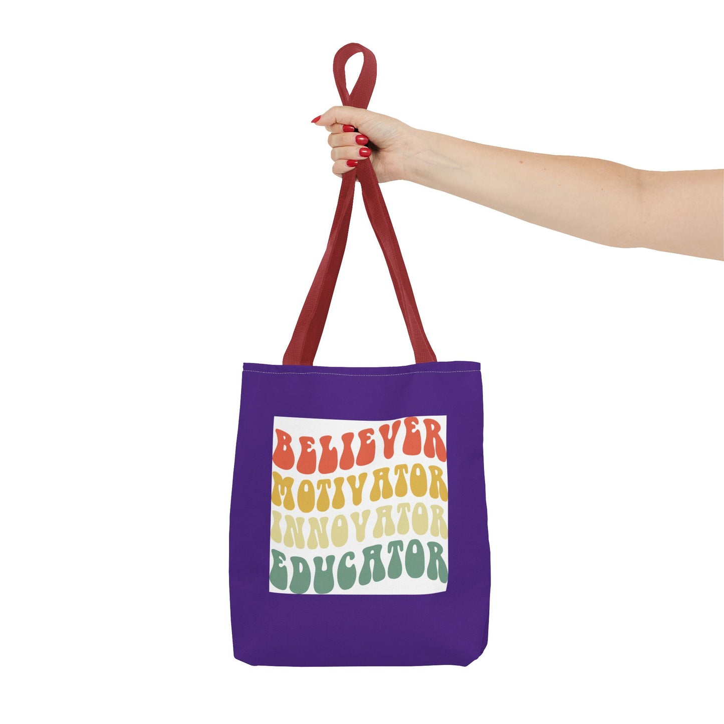 Believer Motivator Innovator Educator Tote Bag (AOP)