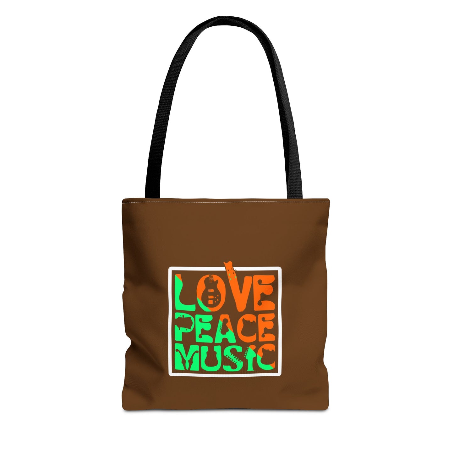 Love Peace Music Tote Bag (AOP)