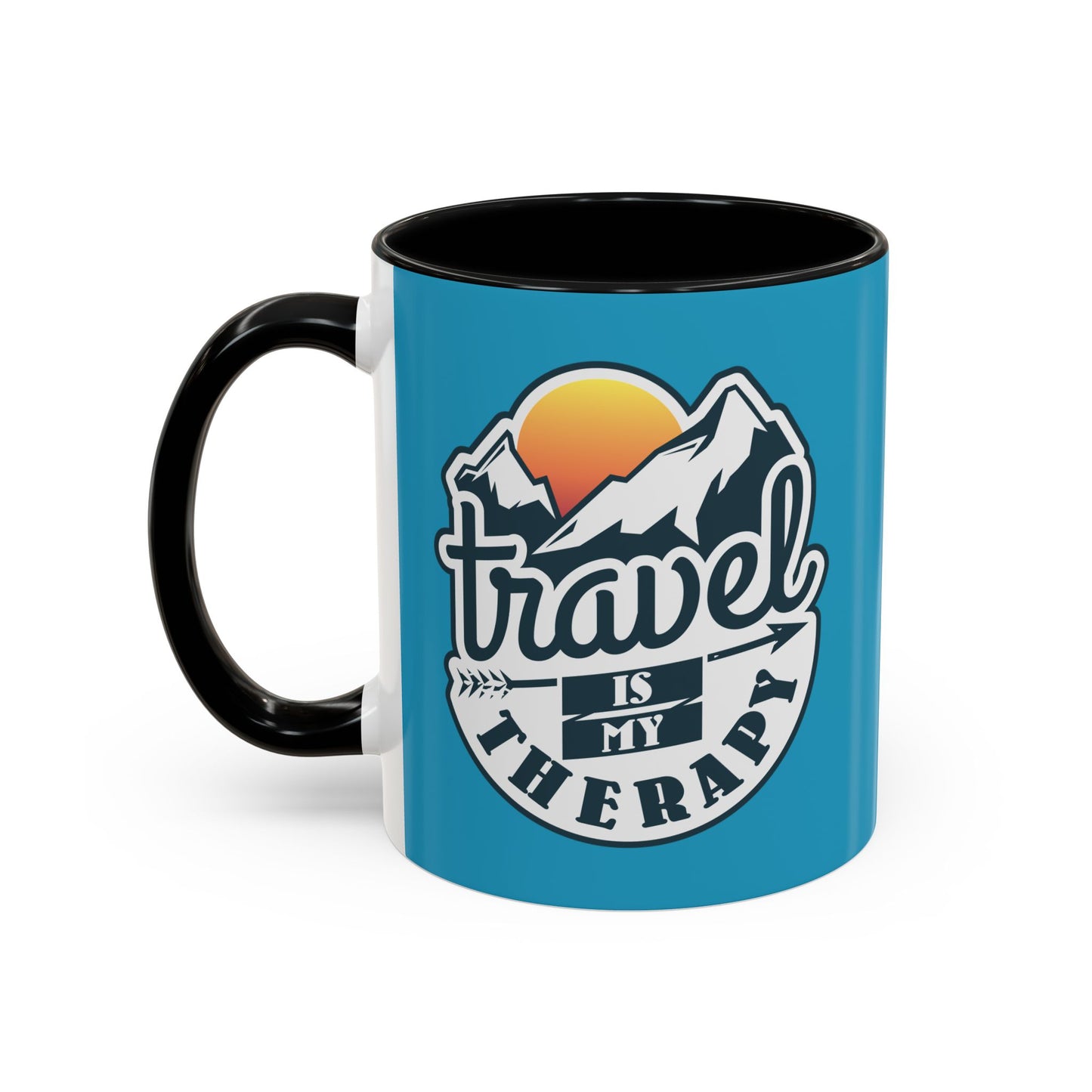 Travel Is My Therapy Accent Coffee Mug (11, 15oz)