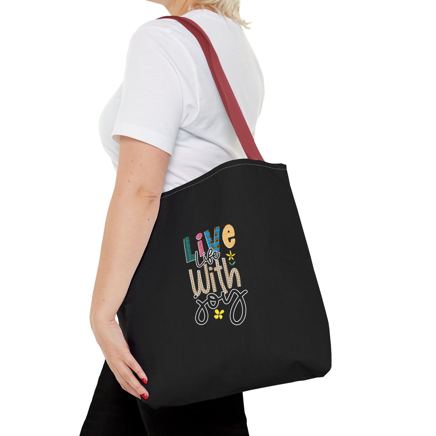 Live Life With Joy Tote Bag (AOP)