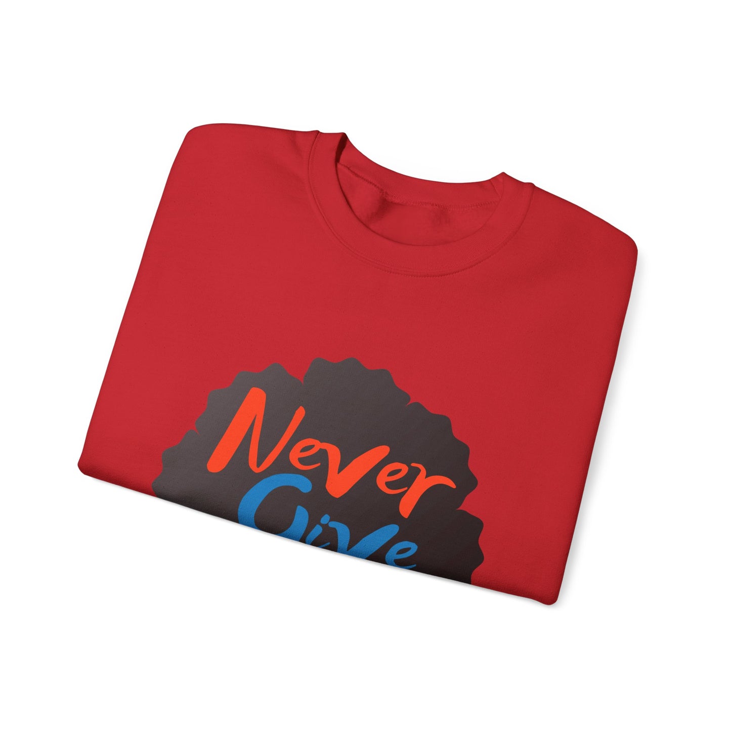 Never Give Up Unisex Heavy Blend™ Crewneck Sweatshirt