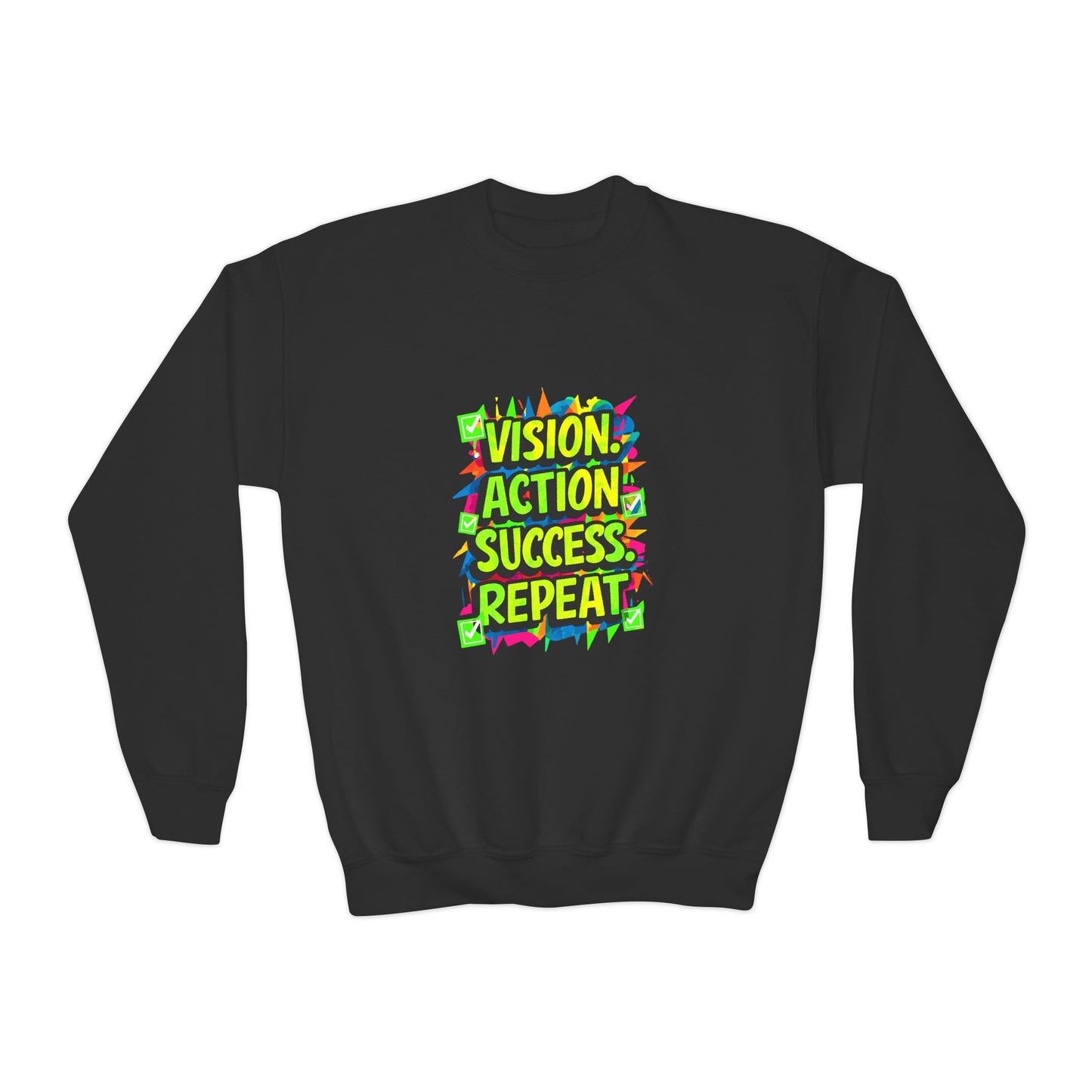 Vision Action Success Repeat Youth Crewneck Sweatshirt