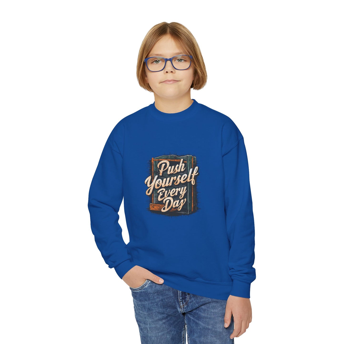 Push Yourself Every Day Youth Crewneck Sweatshirt