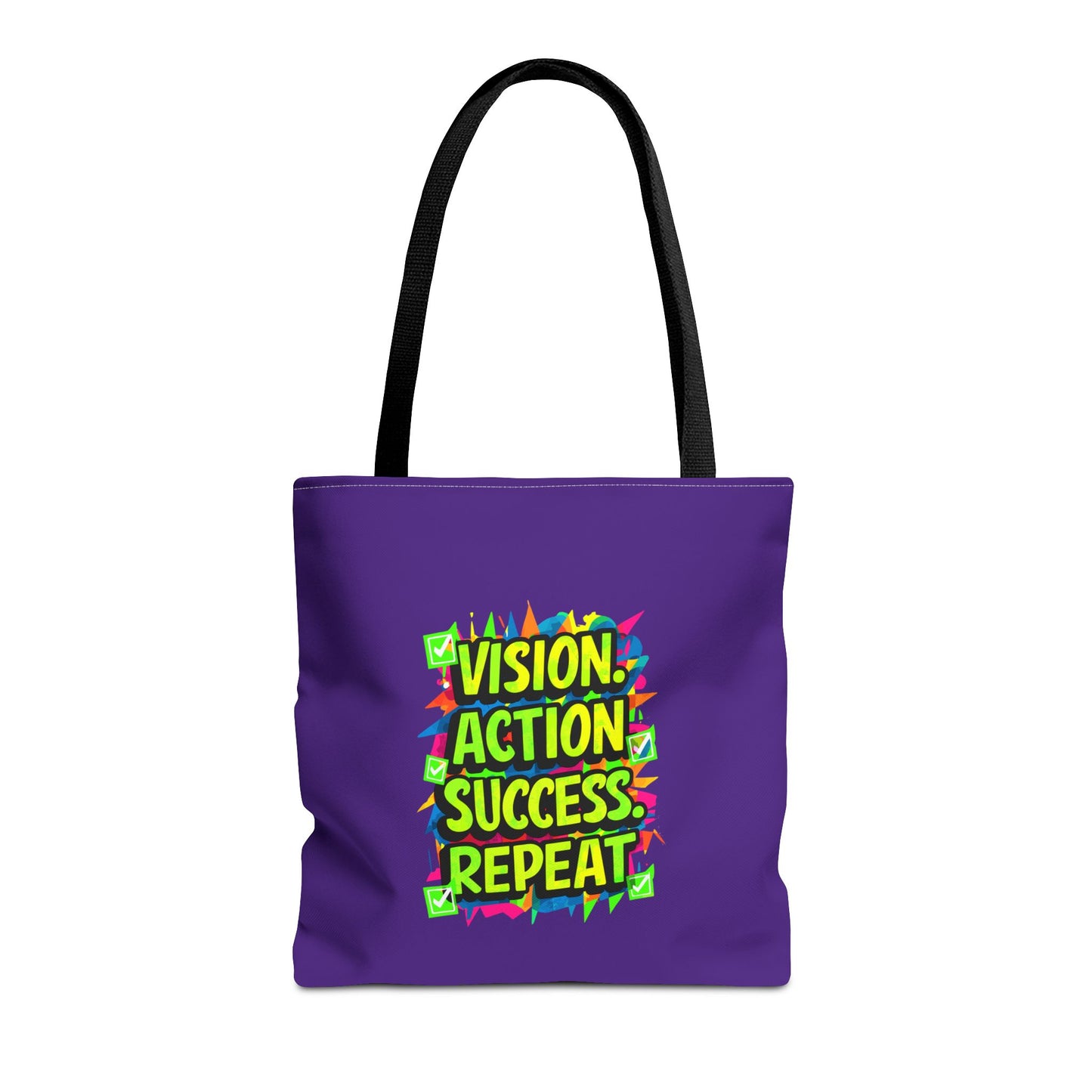 Vision Action Success Repeat Tote Bag (AOP)