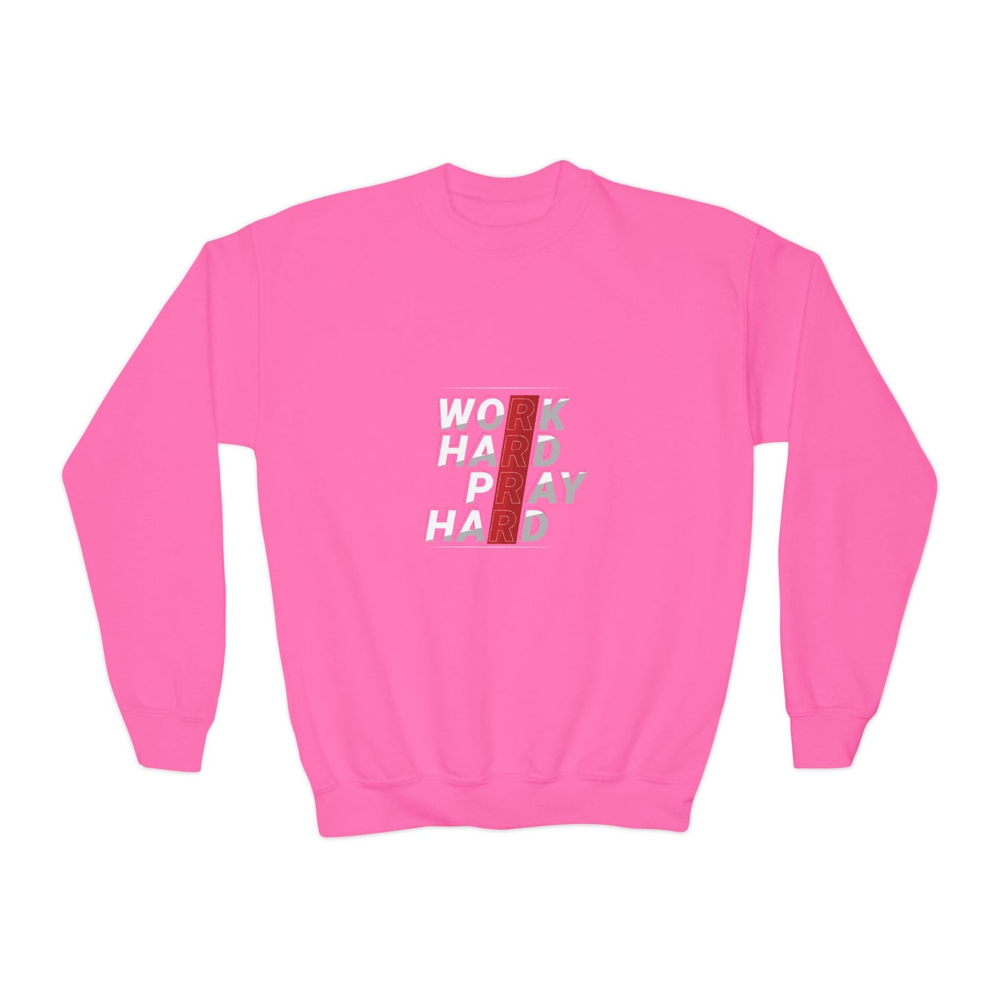 Work Hard Pray Hard Youth Crewneck Sweatshirt