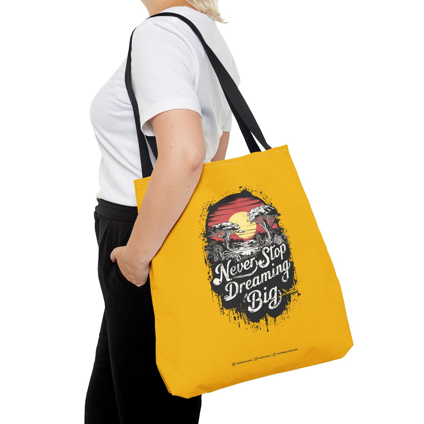 Never Stop Dreaming Big Tote Bag (AOP)