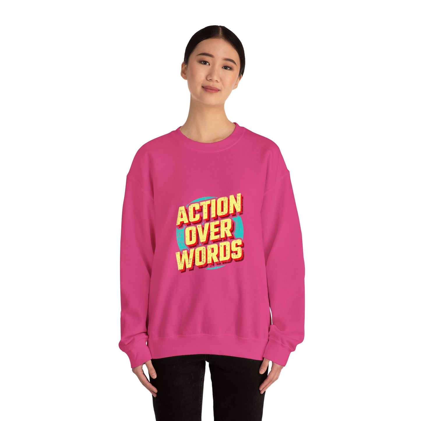 Action Over Words Unisex Heavy Blend™ Crewneck Sweatshirt
