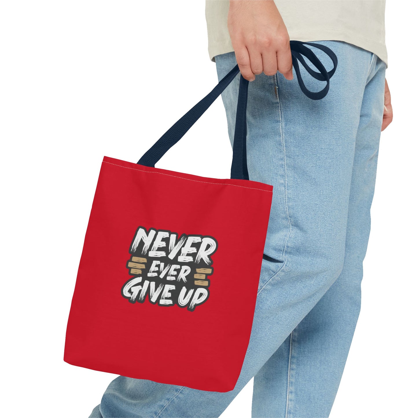 Never Ever Give Up Tote Bag (AOP)