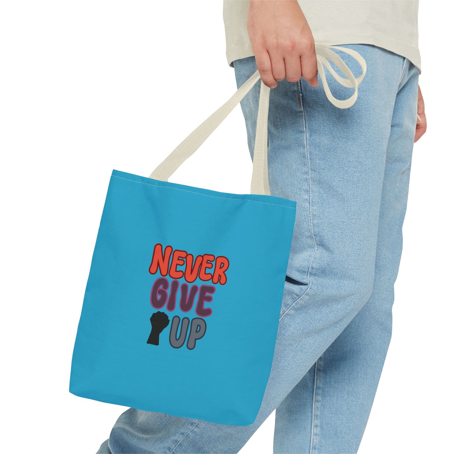 Never Give Up Tote Bag (AOP)