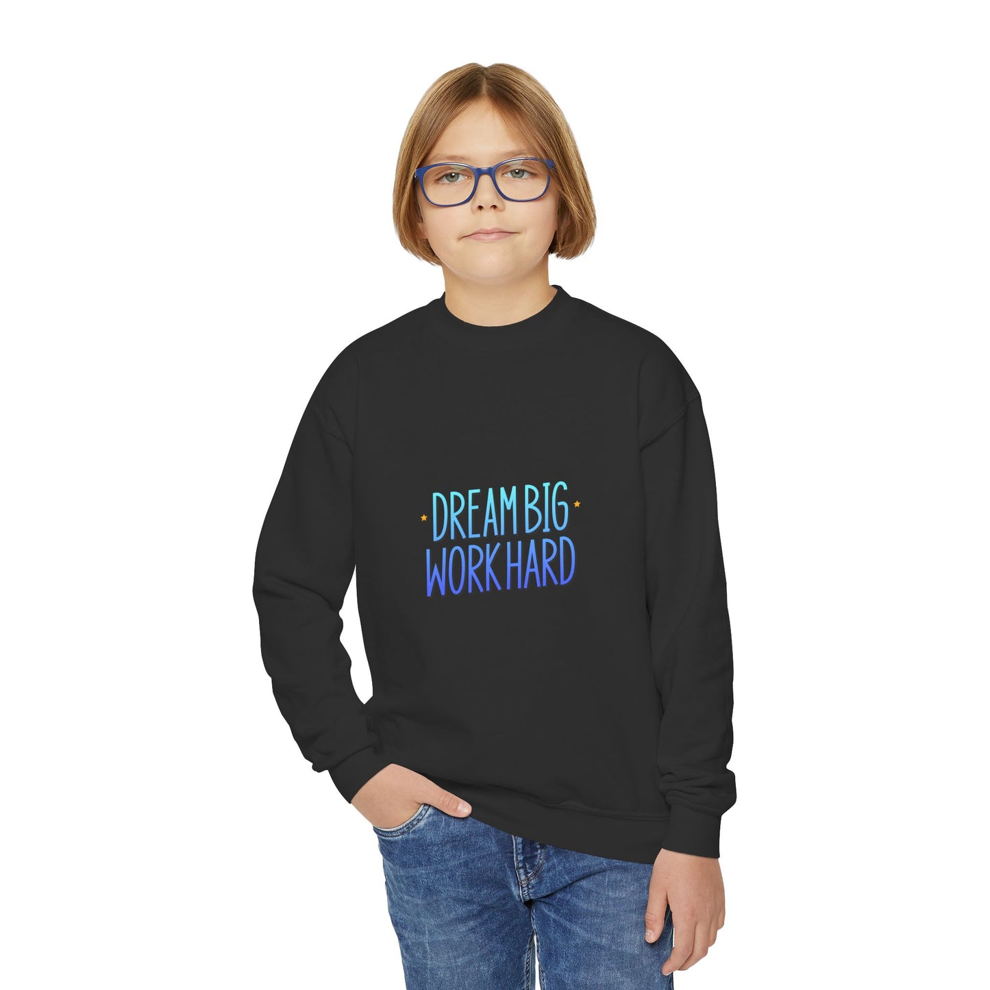 Dream Big Work Hard Youth Crewneck Sweatshirt