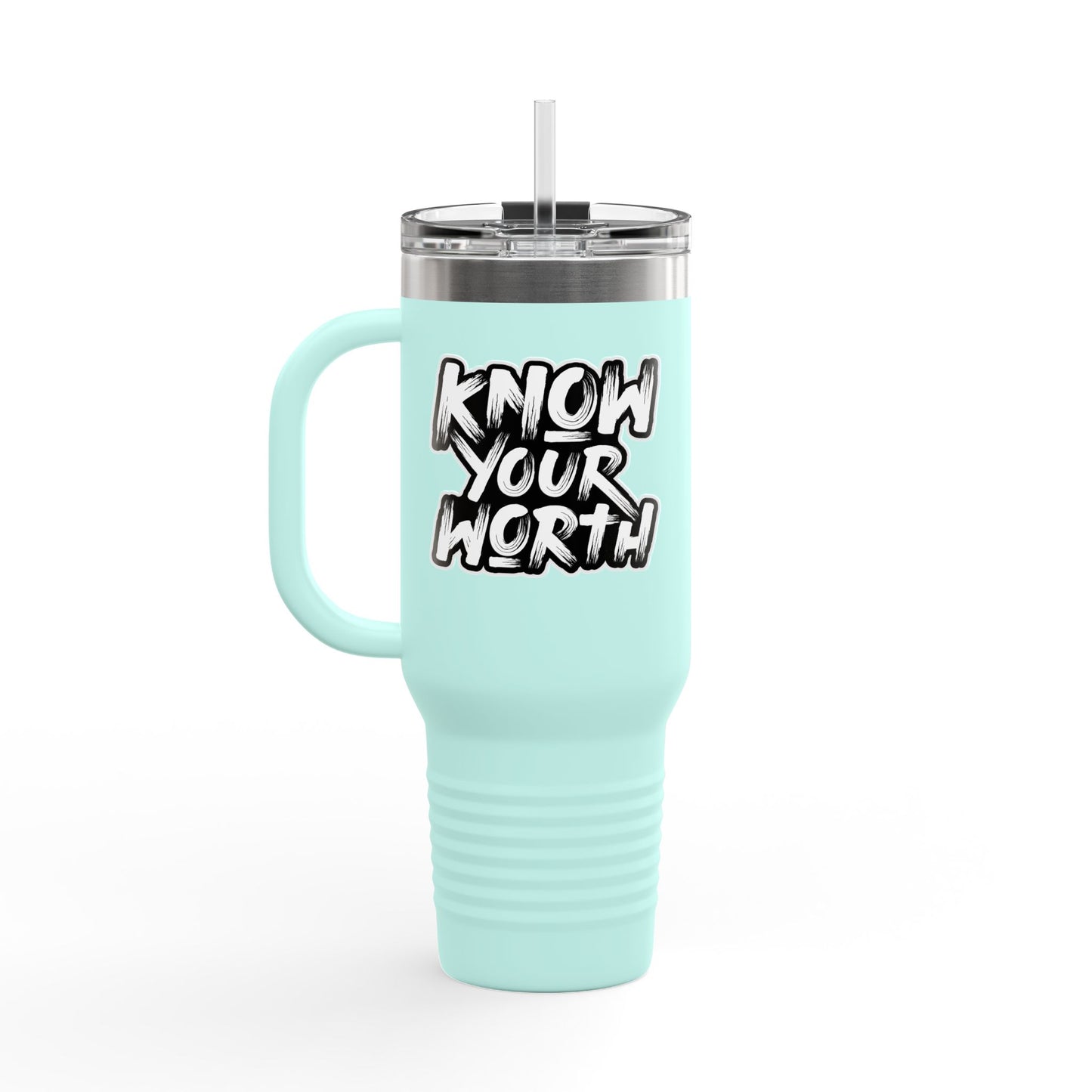 Know Your Worth Insulated Travel Mug, 40oz