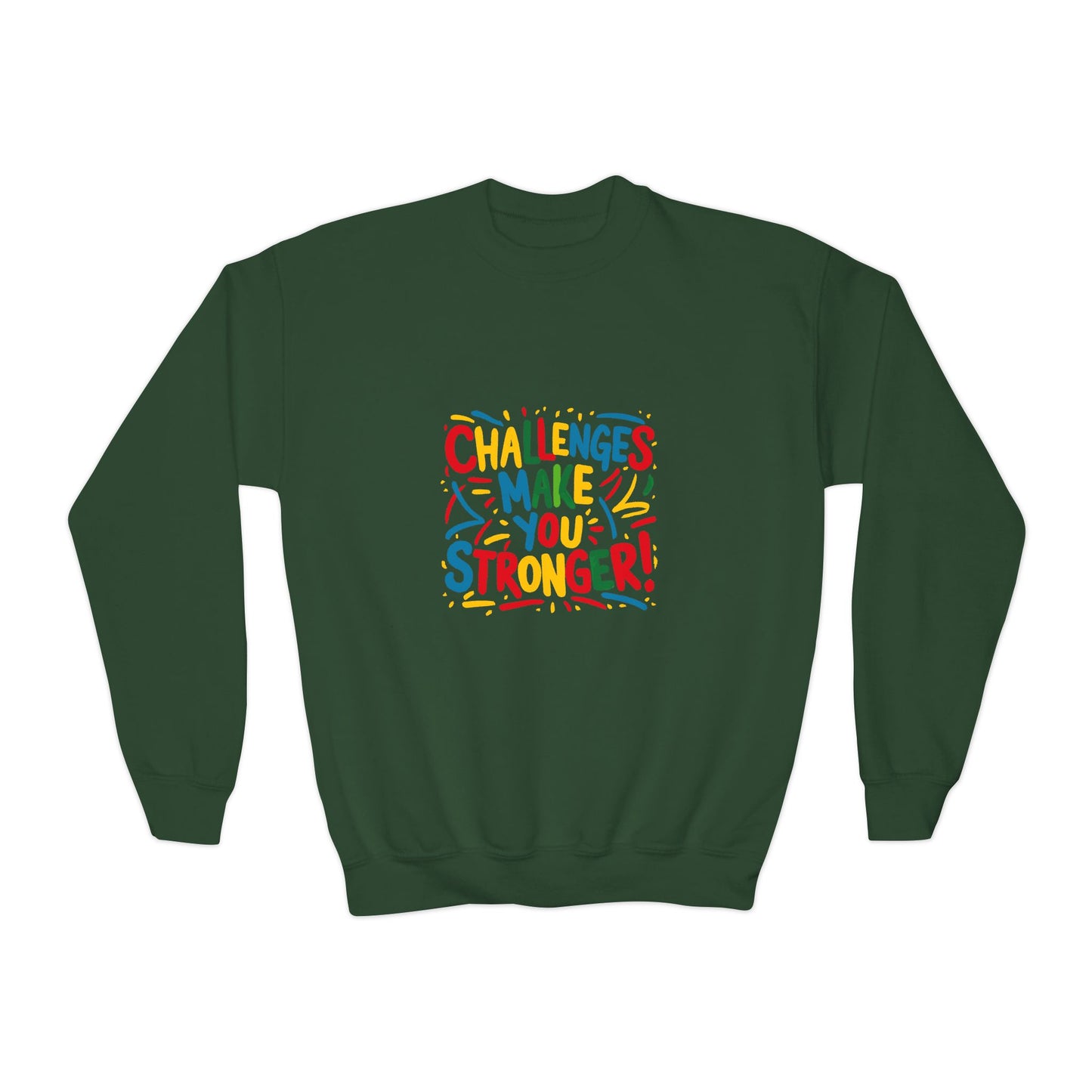 Challenges Make You Stronger! Youth Crewneck Sweatshirt