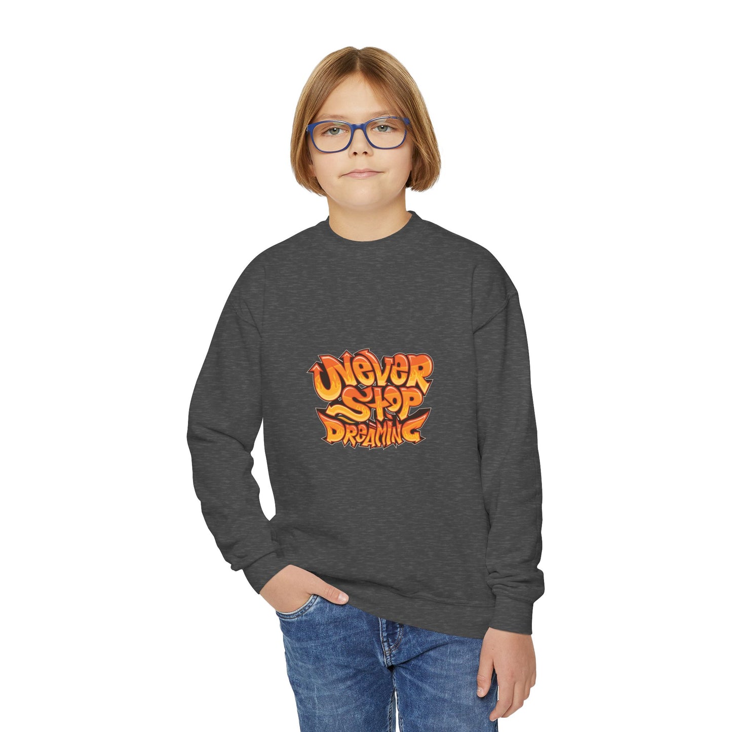 Never Stop Dreaming Youth Crewneck Sweatshirt