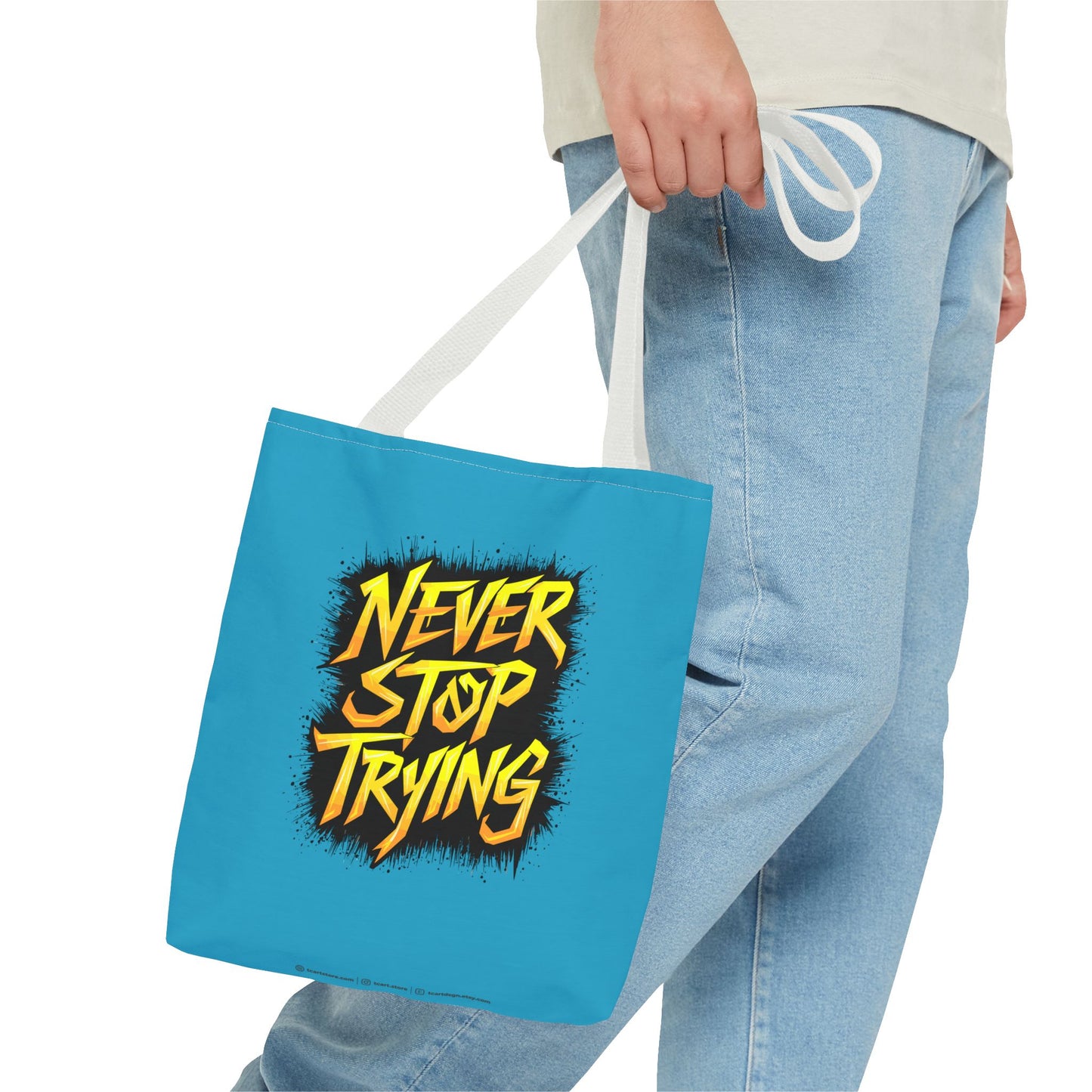 Never Stop Trying Tote Bag (AOP)