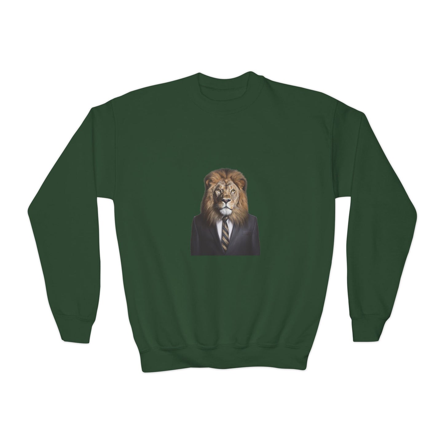 Lion Business Person Youth Crewneck Sweatshirt