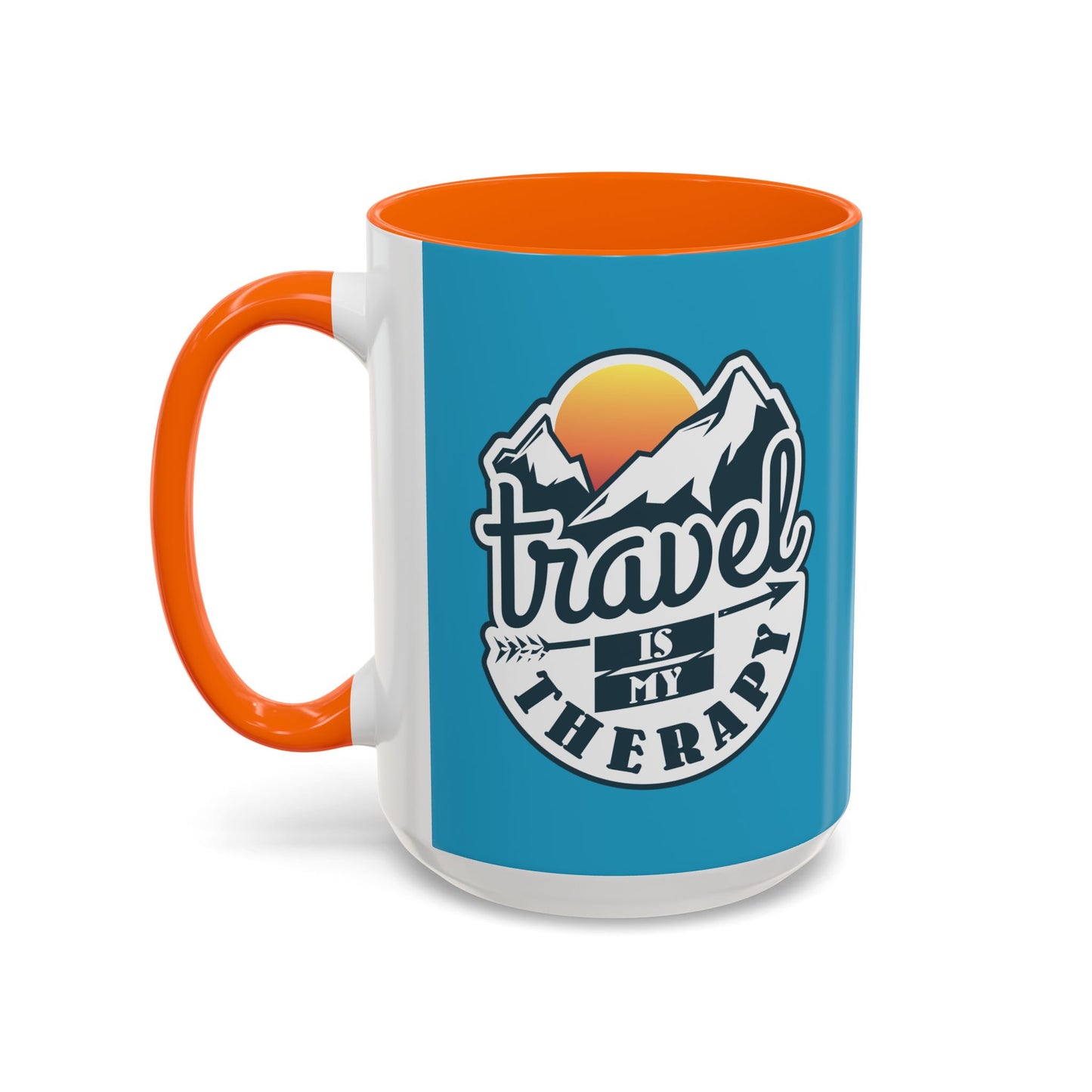 Travel Is My Therapy Accent Coffee Mug (11, 15oz)