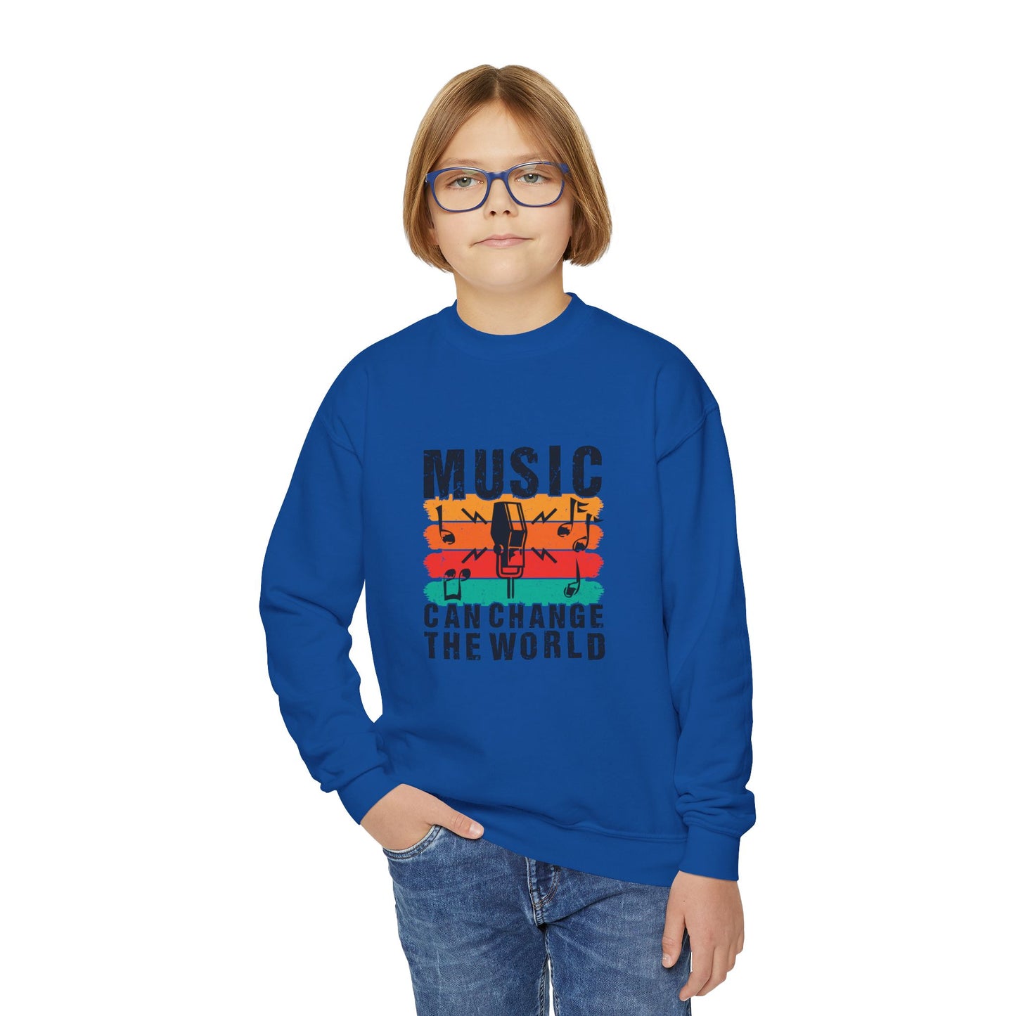 Music Can Change The World Youth Crewneck Sweatshirt