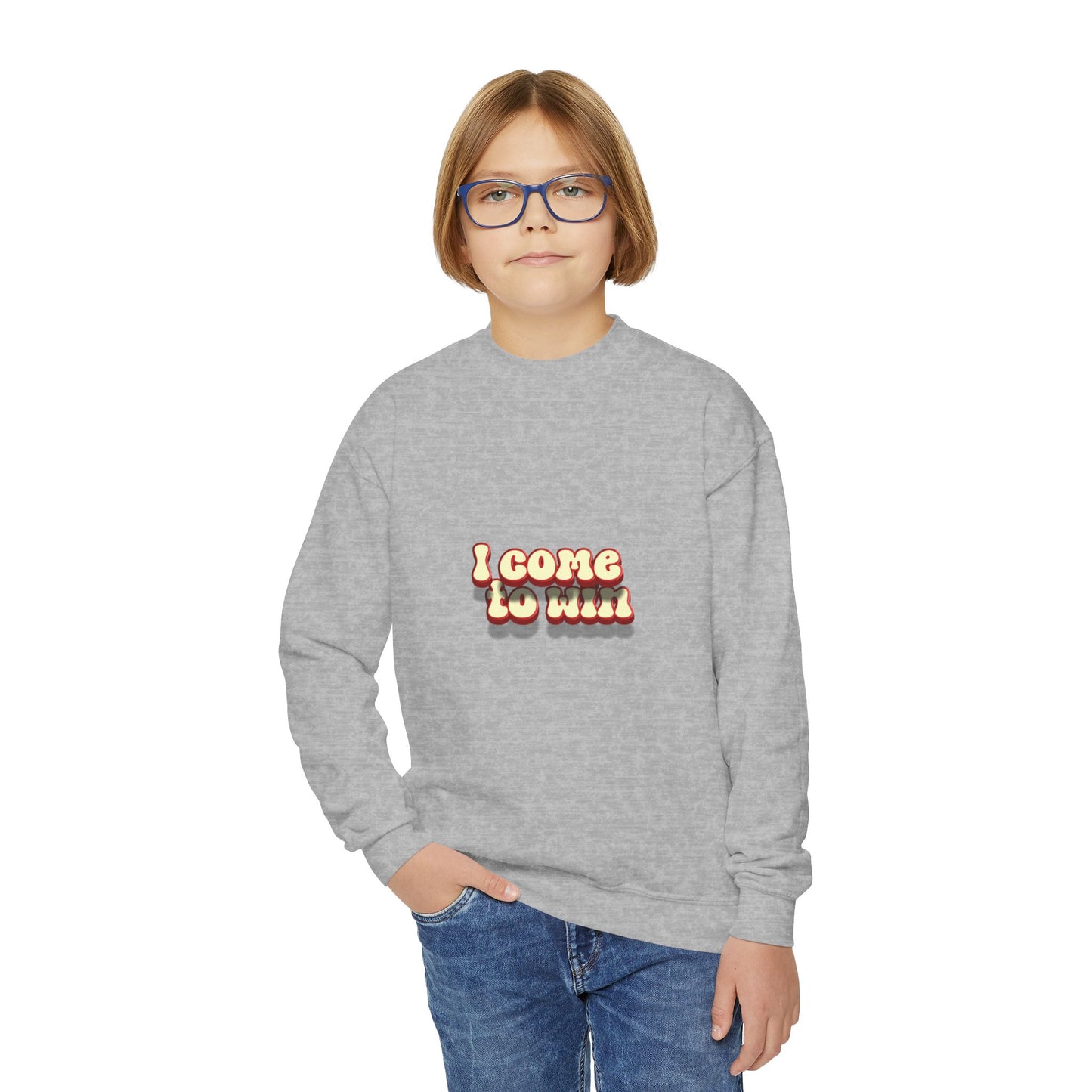 I Come To Win Youth Crewneck Sweatshirt