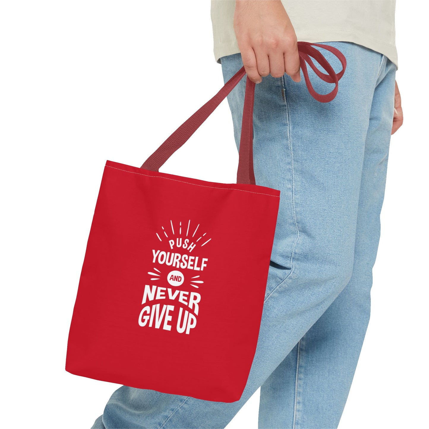 Push Yourself And Never Give Up Tote Bag (AOP)
