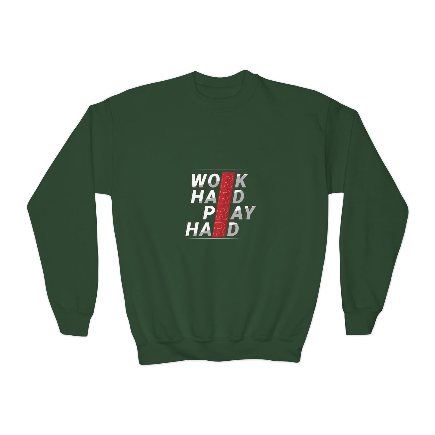 Work Hard Pray Hard Youth Crewneck Sweatshirt