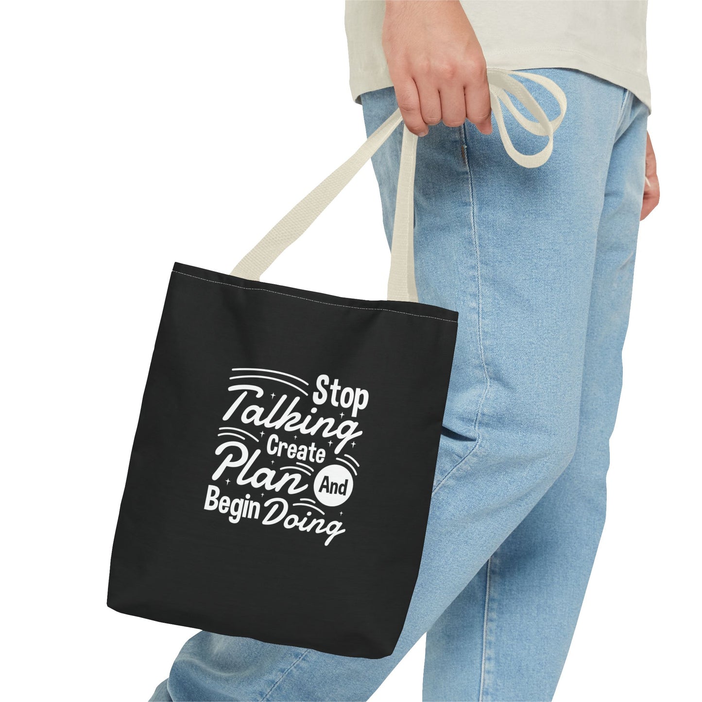 Stop Talking Create Plan And Begin Doing Tote Bag (AOP)
