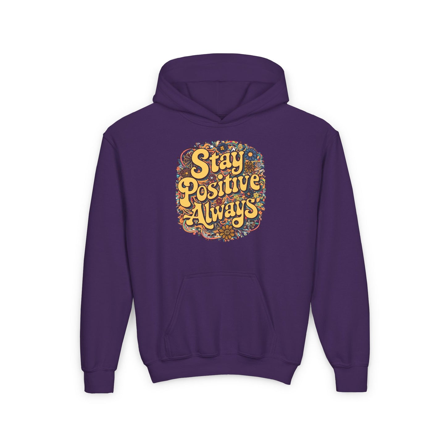 Stay Positive Always Youth Heavy Blend Hooded Sweatshirt