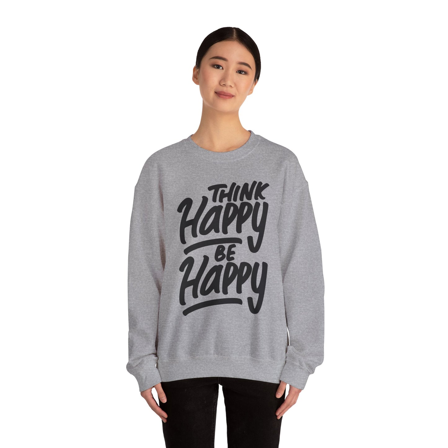 Think Happy Be Happy Unisex Heavy Blend™ Crewneck Sweatshirt