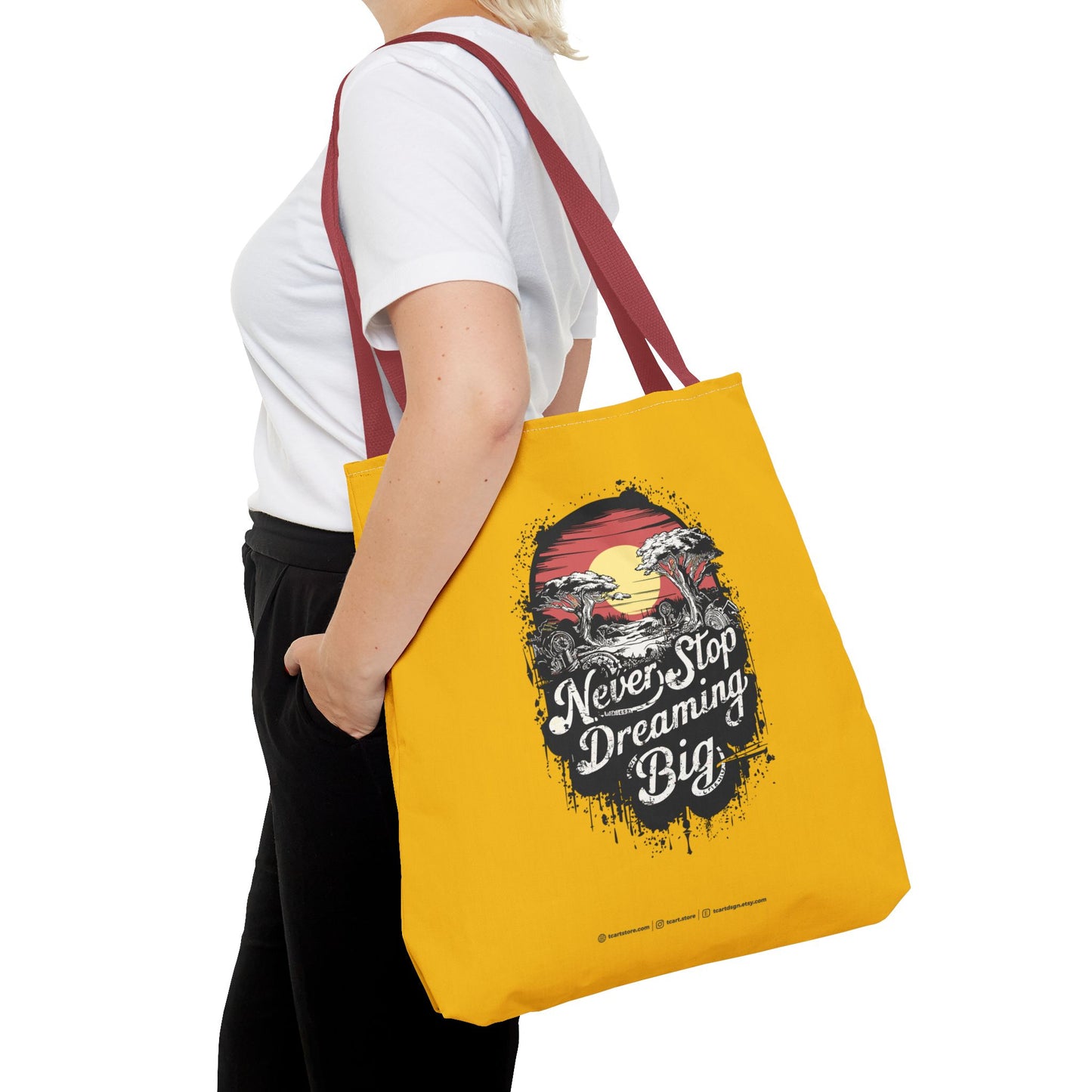 Never Stop Dreaming Big Tote Bag (AOP)