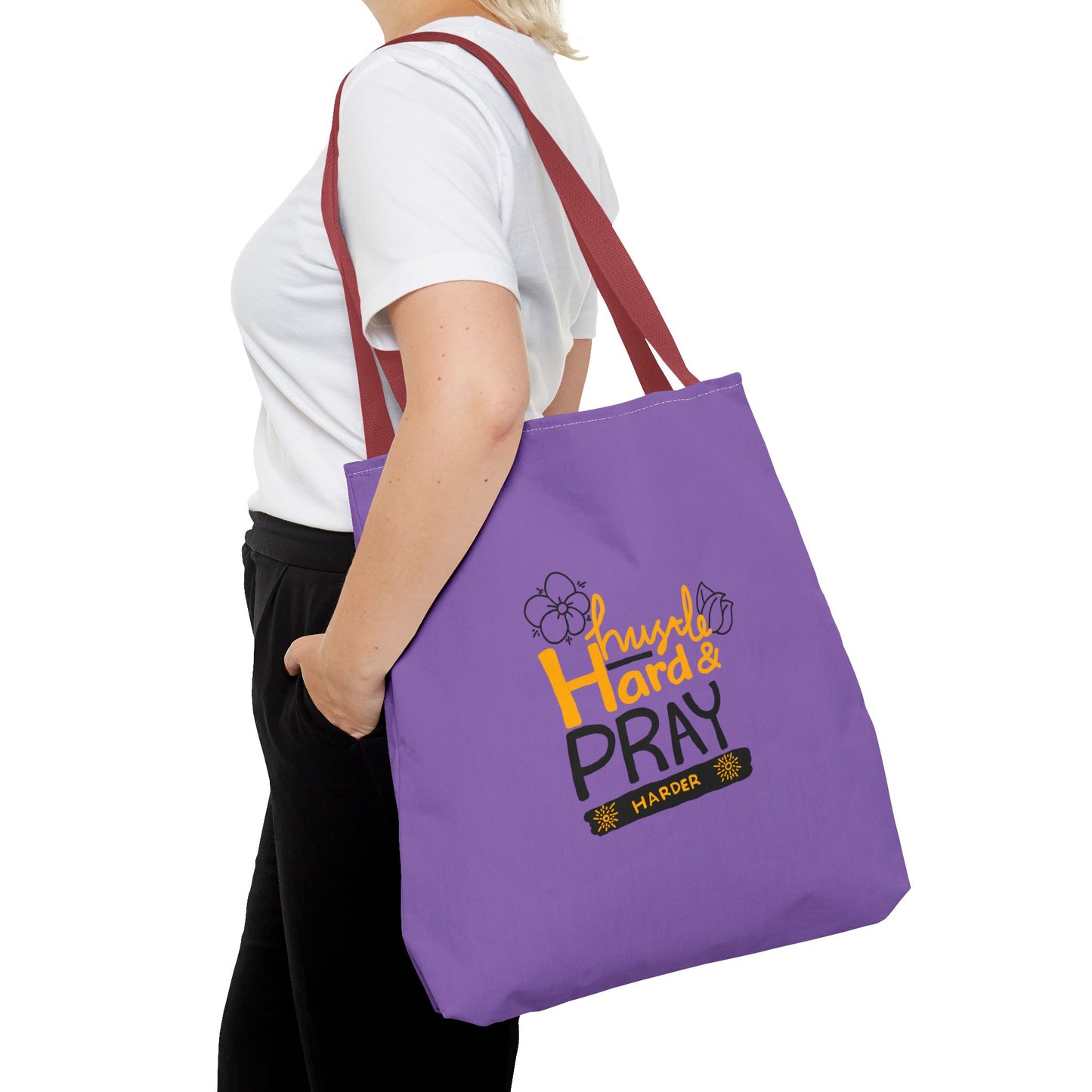 Hustle Hard And Pray Harder Tote Bag (AOP)