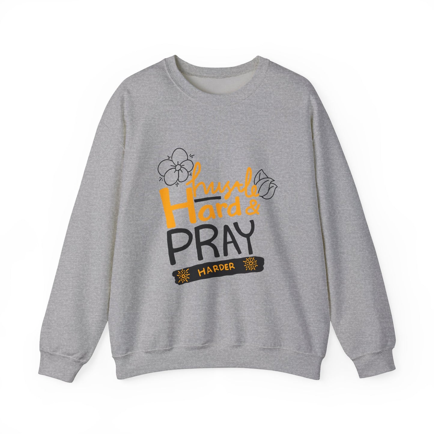Hustle Hard And Pray Harder Unisex Heavy Blend™ Crewneck Sweatshirt