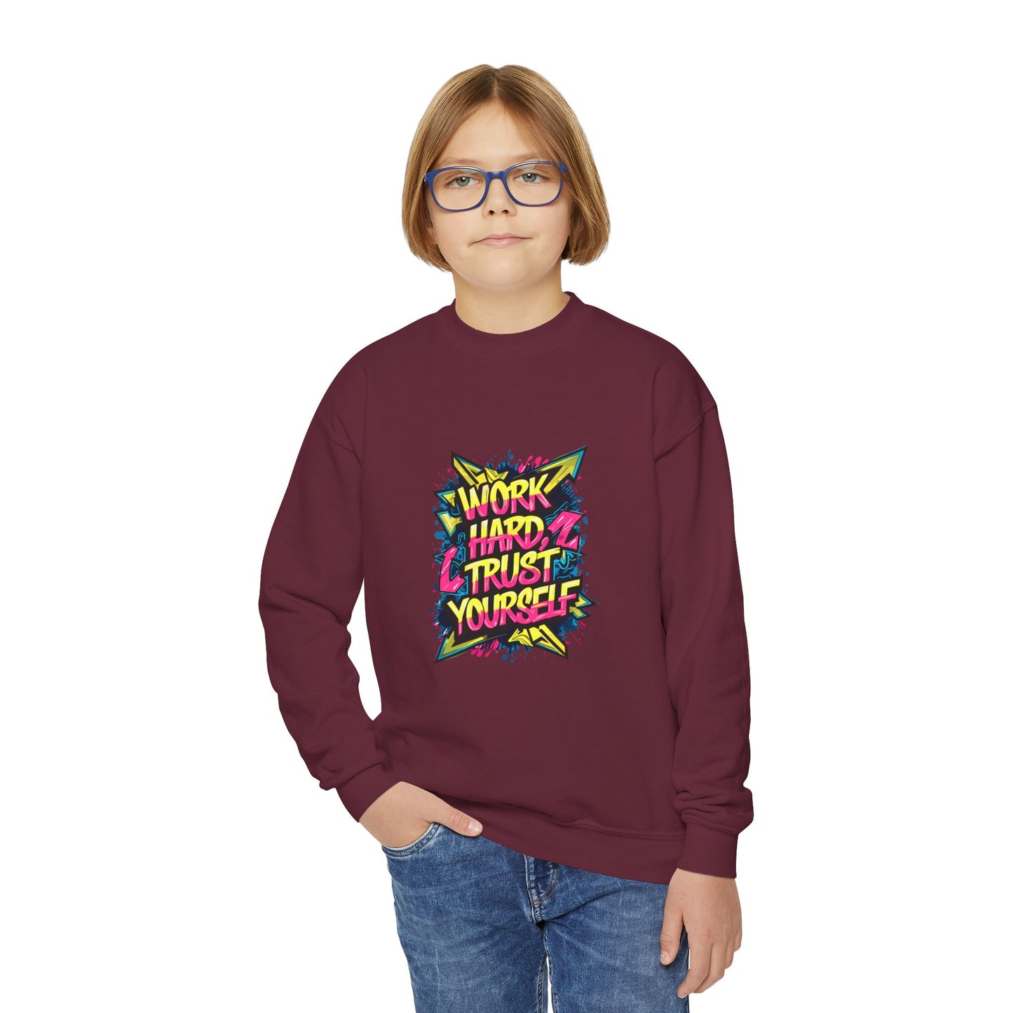 Work Hard Trust Yourself Youth Crewneck Sweatshirt