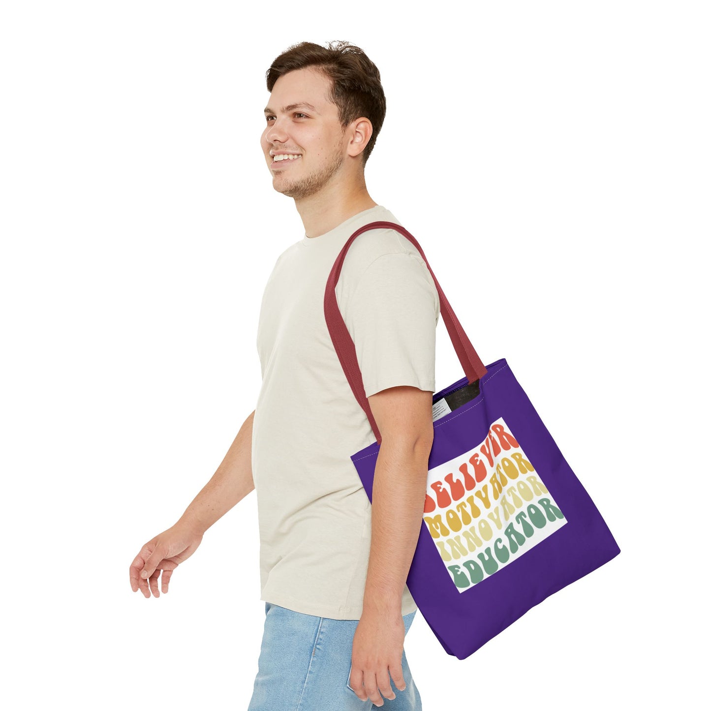 Believer Motivator Innovator Educator Tote Bag (AOP)
