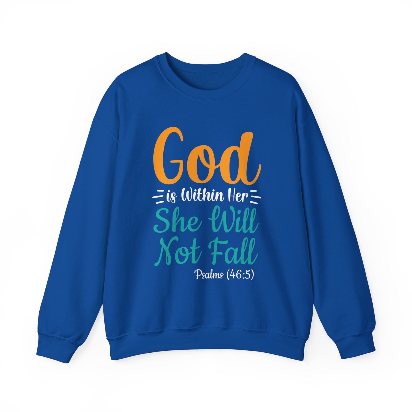 God Is Within Her She Will Not Fall Unisex Heavy Blend™ Crewneck Sweatshirt