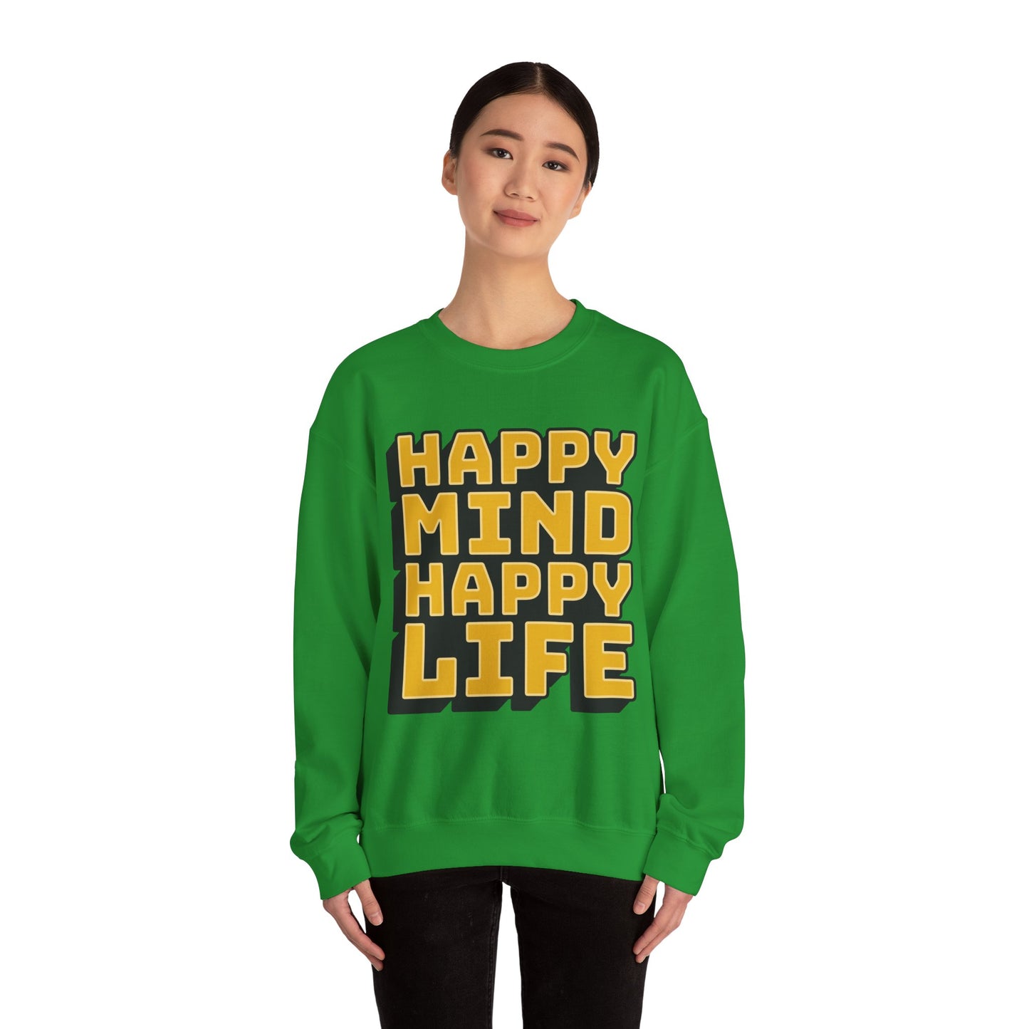 Happy Mind Happy Life Unisex Heavy Blend™ Crewneck Sweatshirt