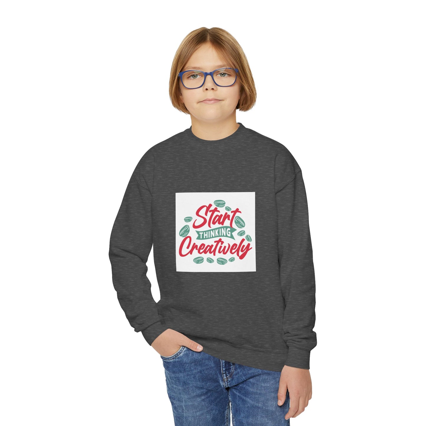 Start Thinking Creatively Youth Crewneck Sweatshirt