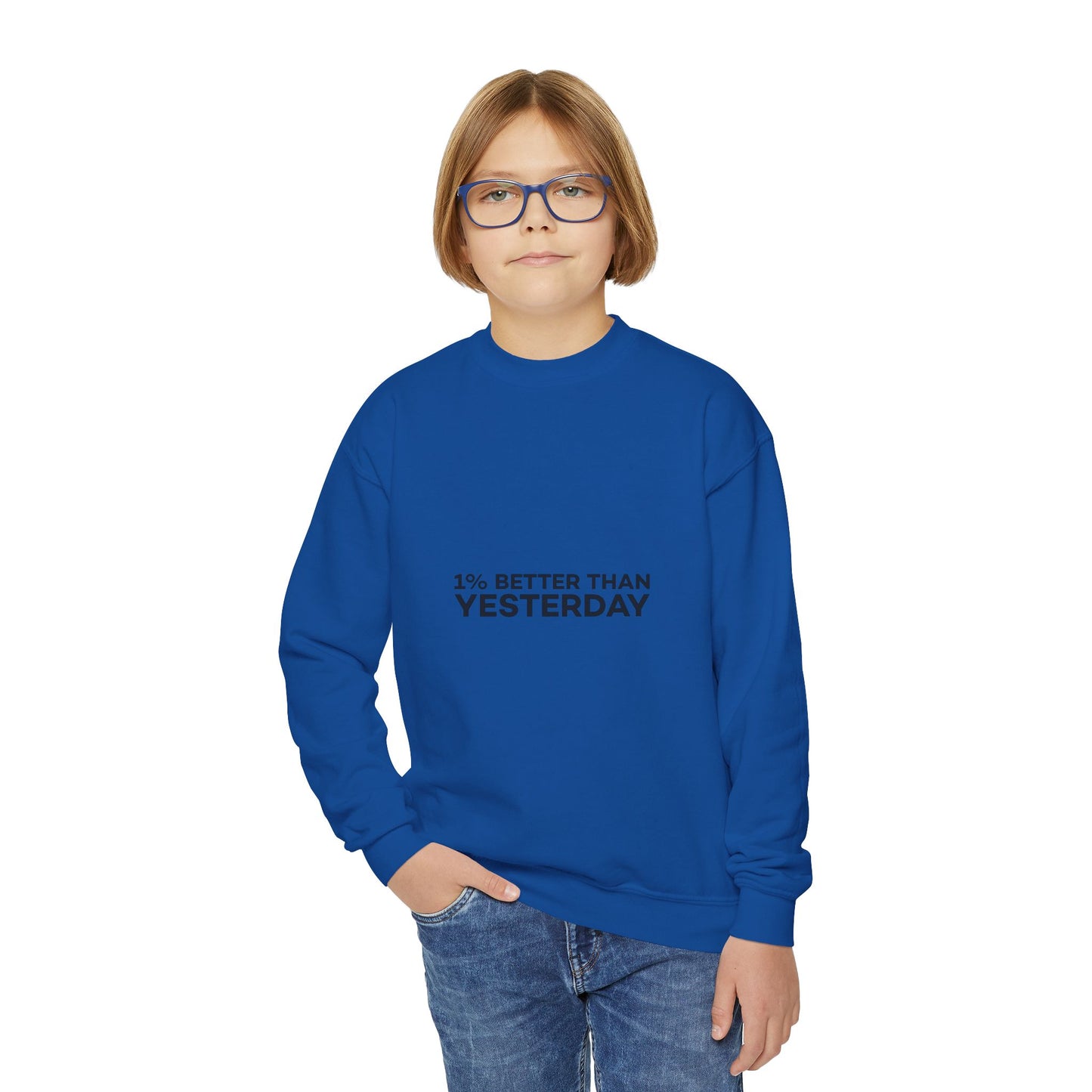 1% Better Than Yesterday Youth Crewneck Sweatshirt