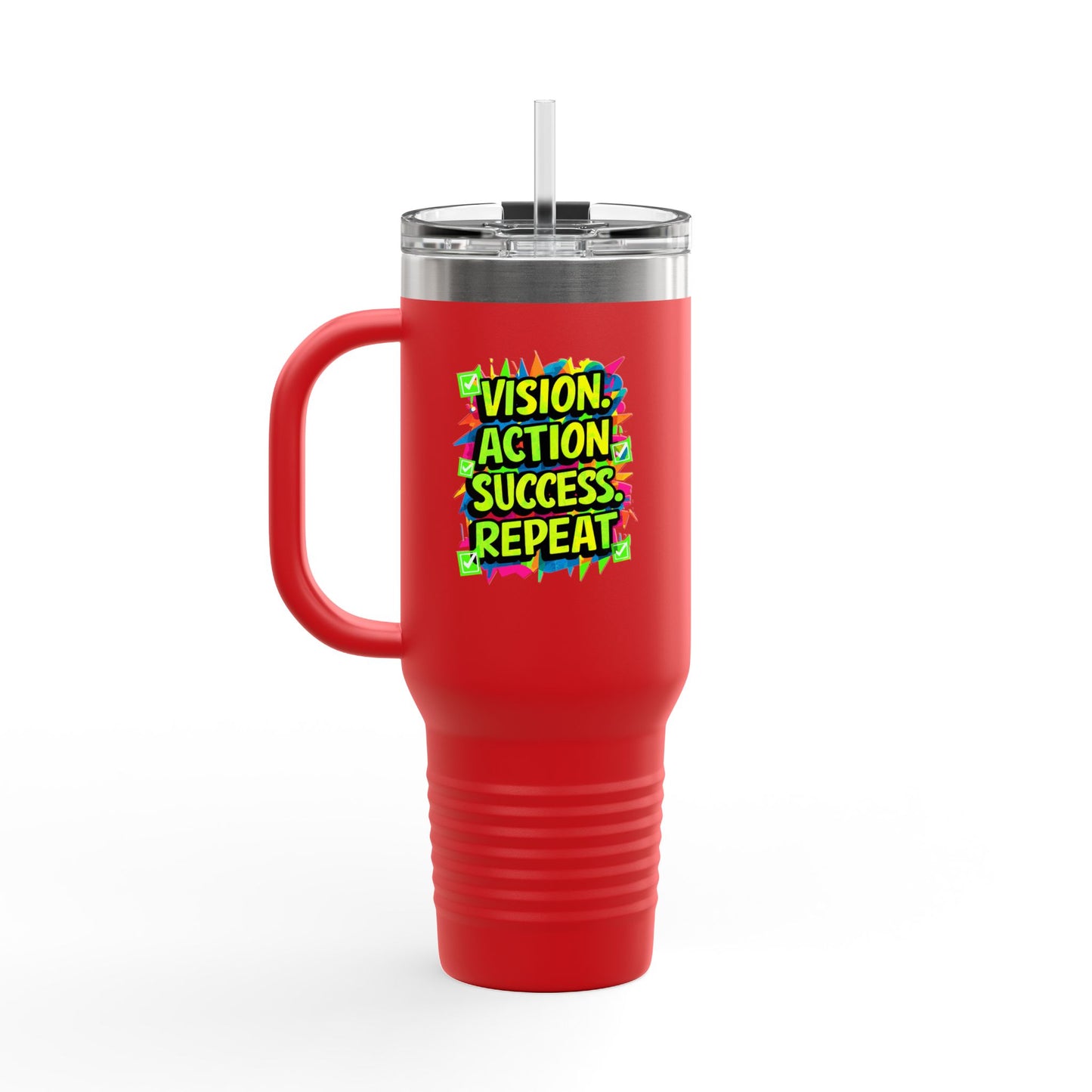 Vision Action Success Repeat Insulated Travel Mug, 40oz