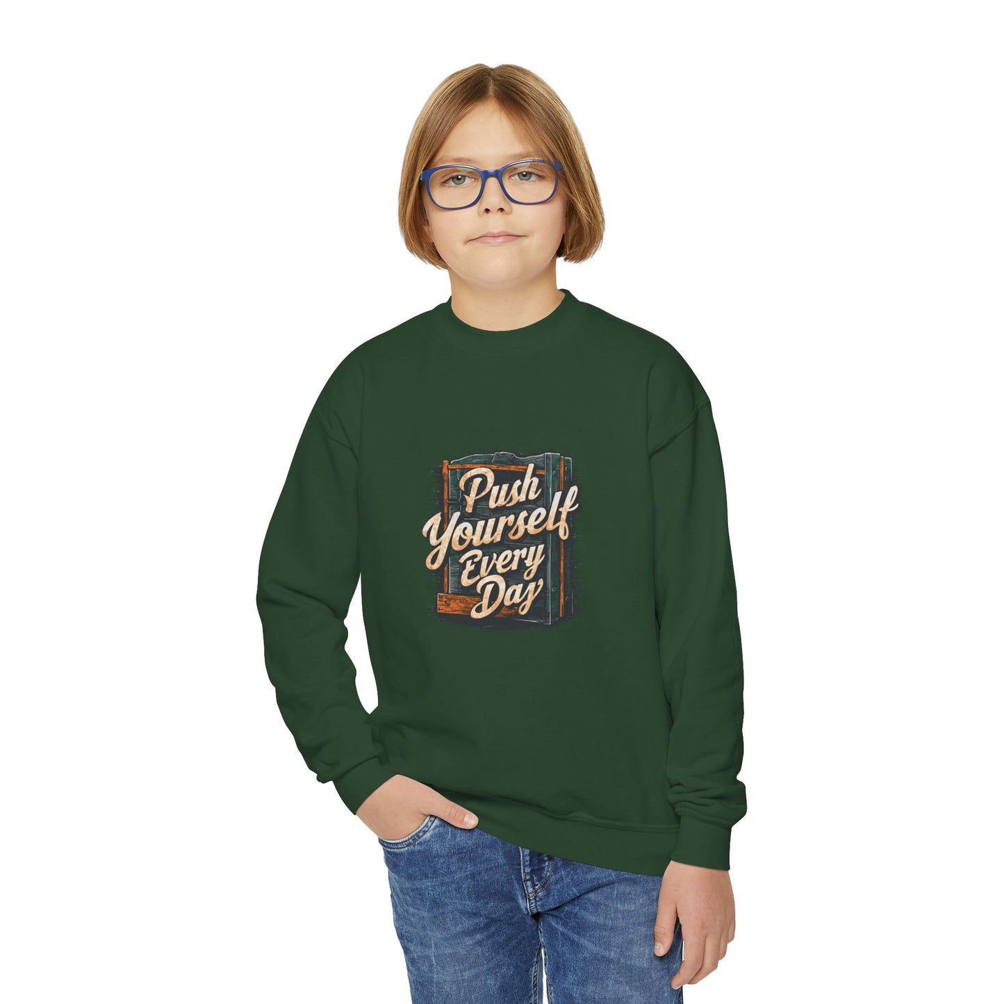 Push Yourself Every Day Youth Crewneck Sweatshirt