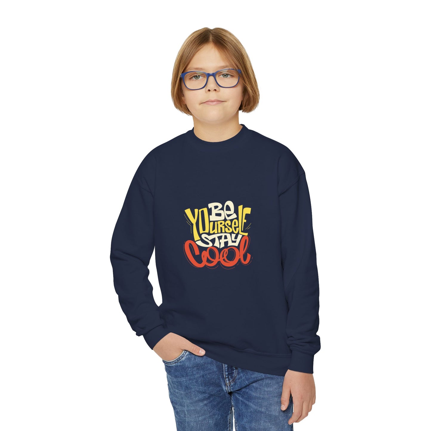 Be Yourself Stay Cool Youth Crewneck Sweatshirt