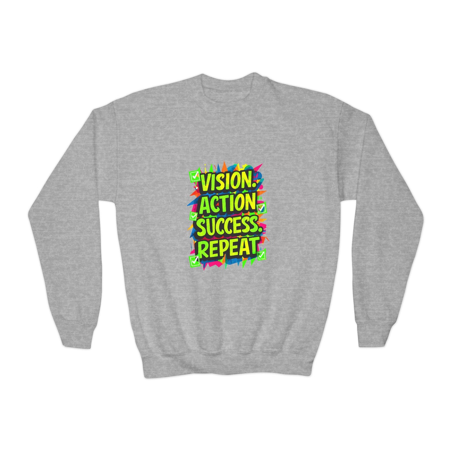 Vision Action Success Repeat Youth Crewneck Sweatshirt