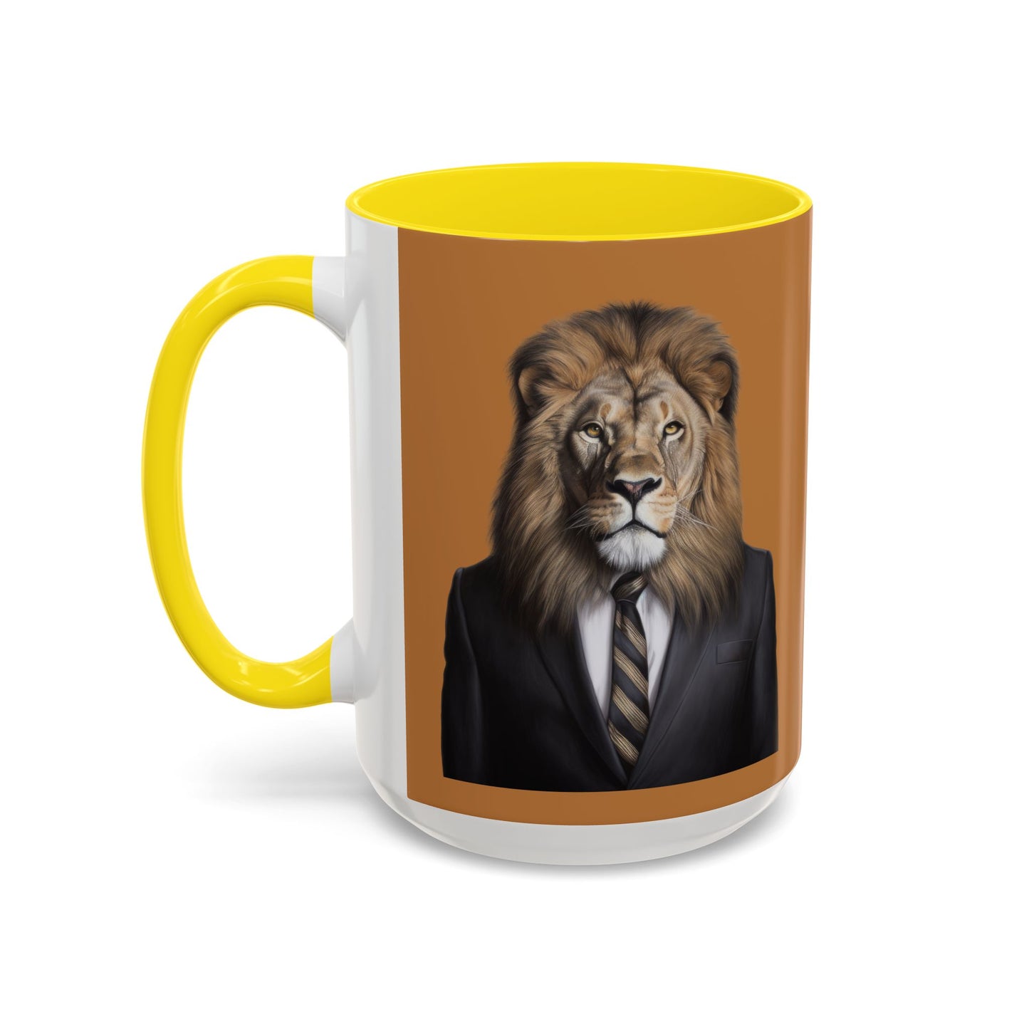 Lion Business Person Accent Coffee Mug (11, 15oz)