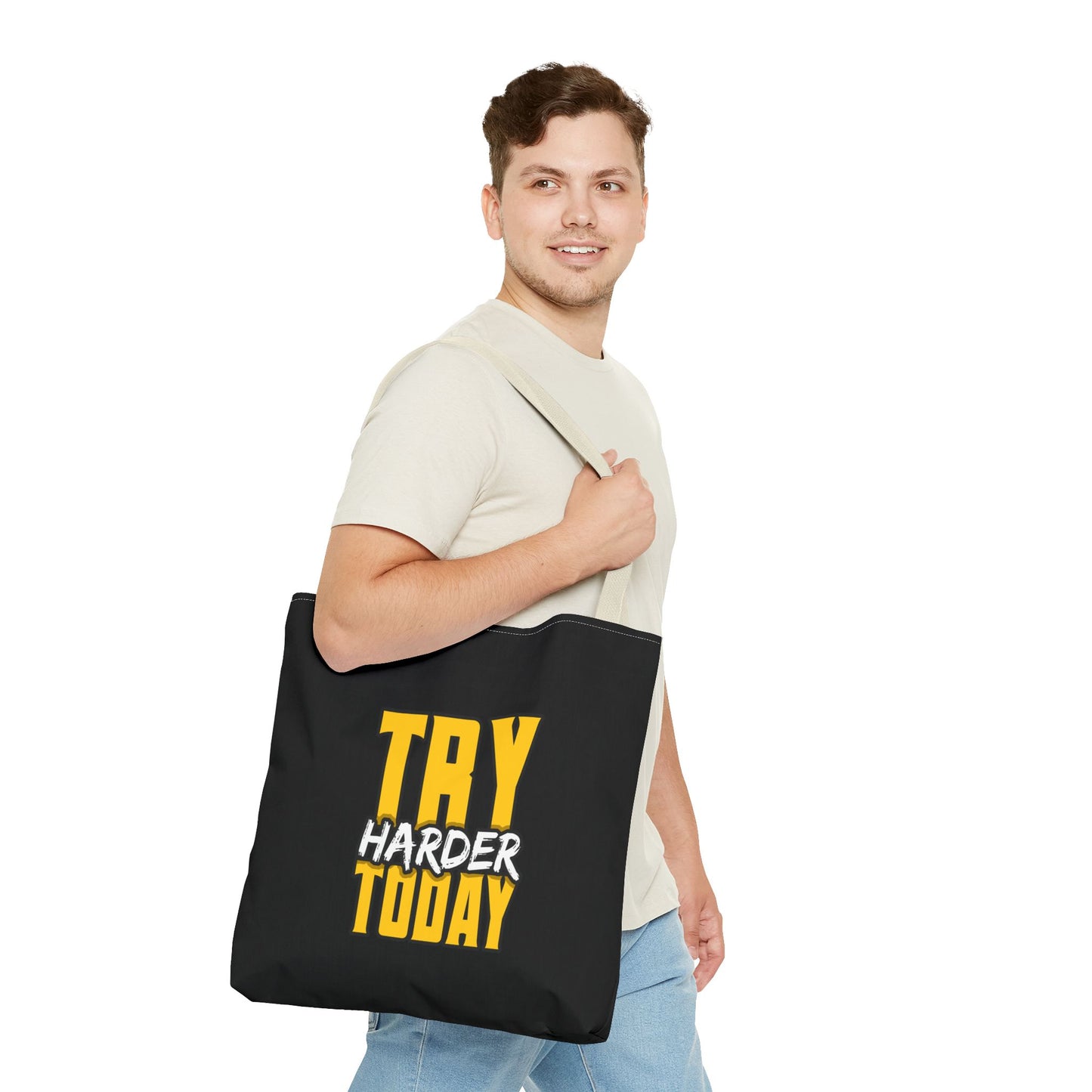 Try Harder Today Tote Bag (AOP)
