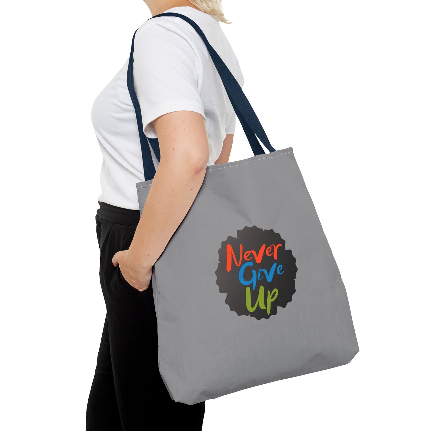 Never Give Up Tote Bag (AOP)