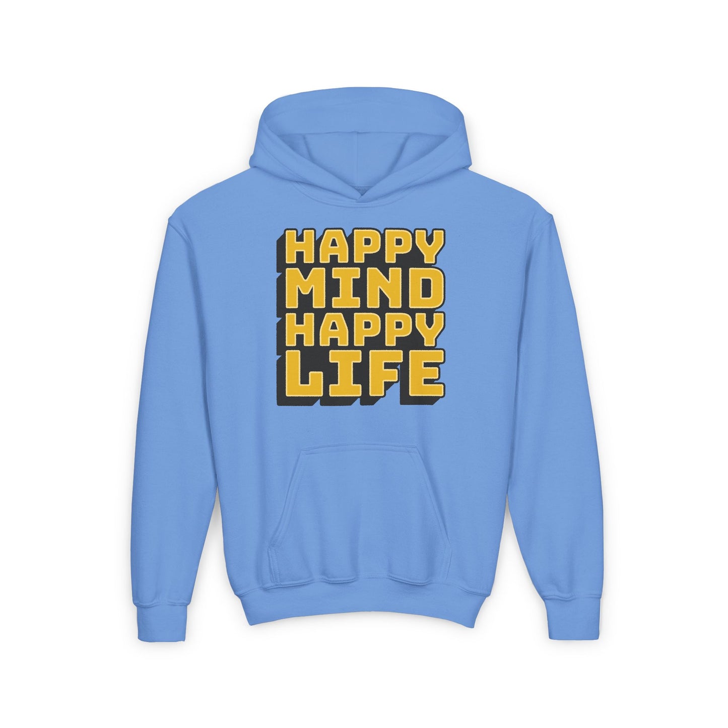 Happy Mind Happy Life Youth Heavy Blend Hooded Sweatshirt