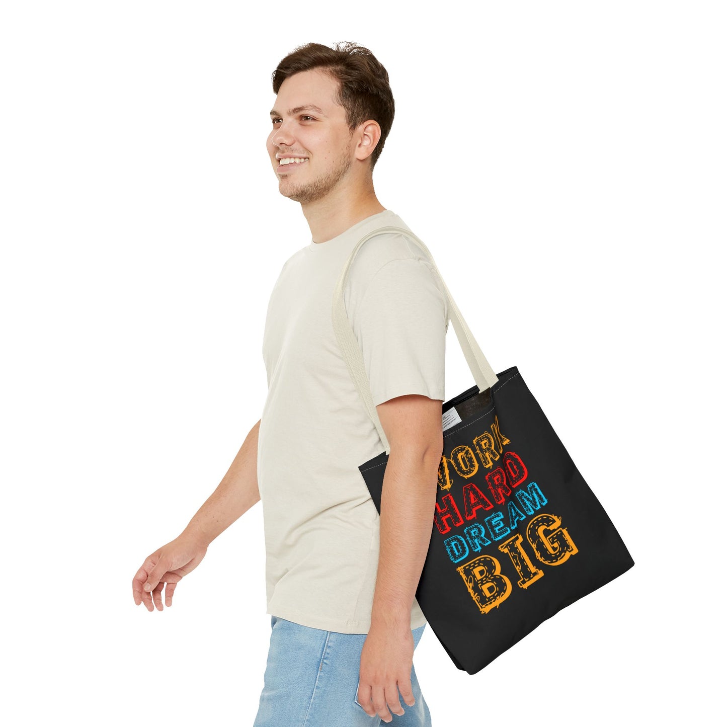 Work Hard Dream Big Tote Bag (AOP)