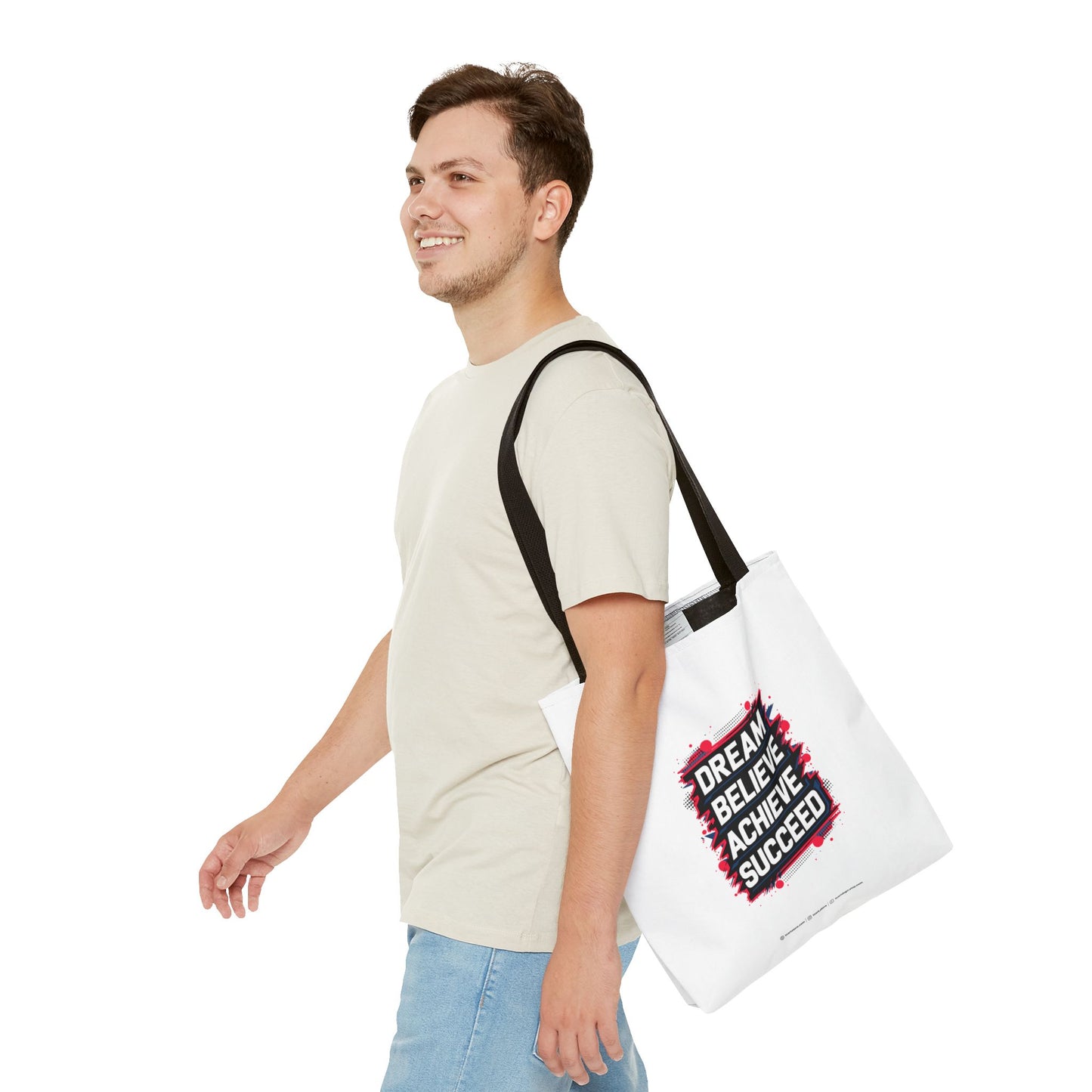 Dream Believe Achieve Succeed Tote Bag (AOP)