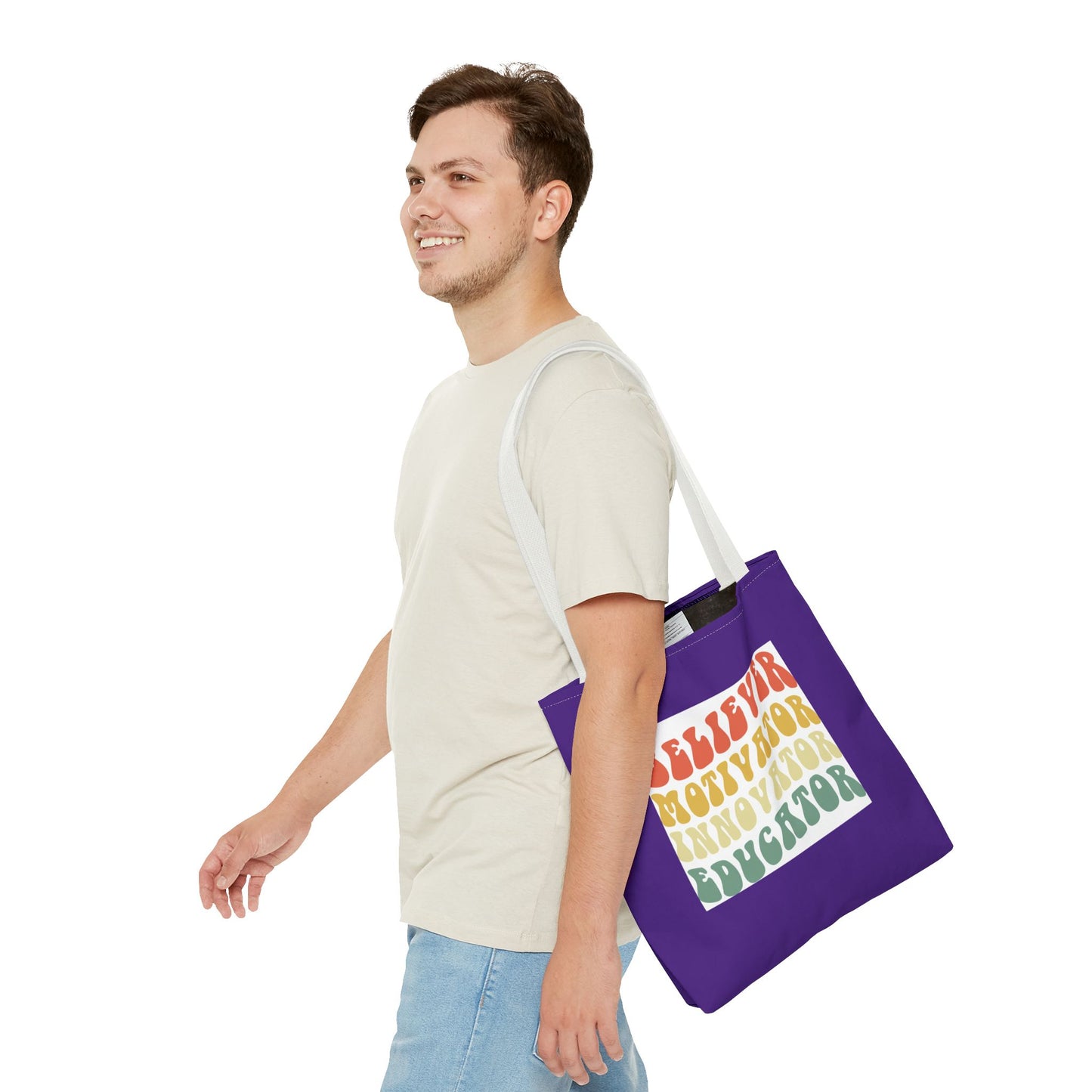 Believer Motivator Innovator Educator Tote Bag (AOP)