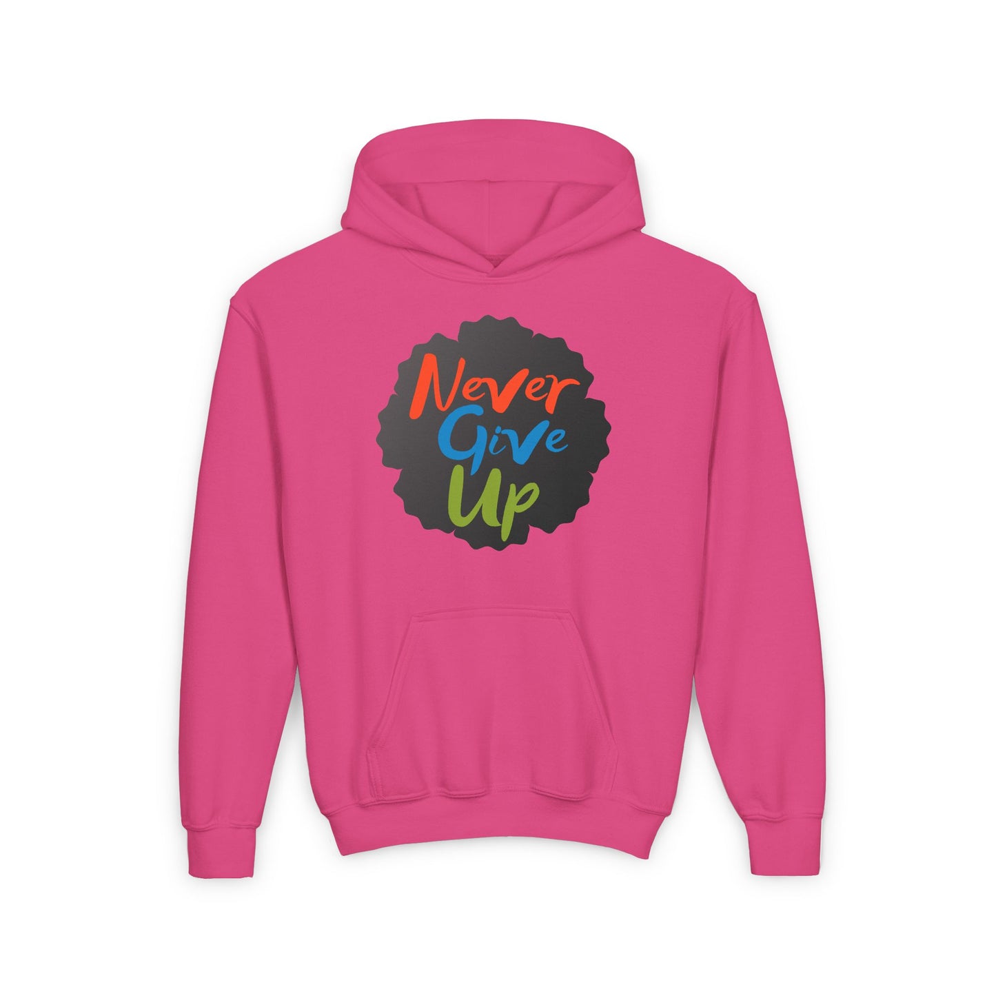 Never Give Up Youth Heavy Blend Hooded Sweatshirt
