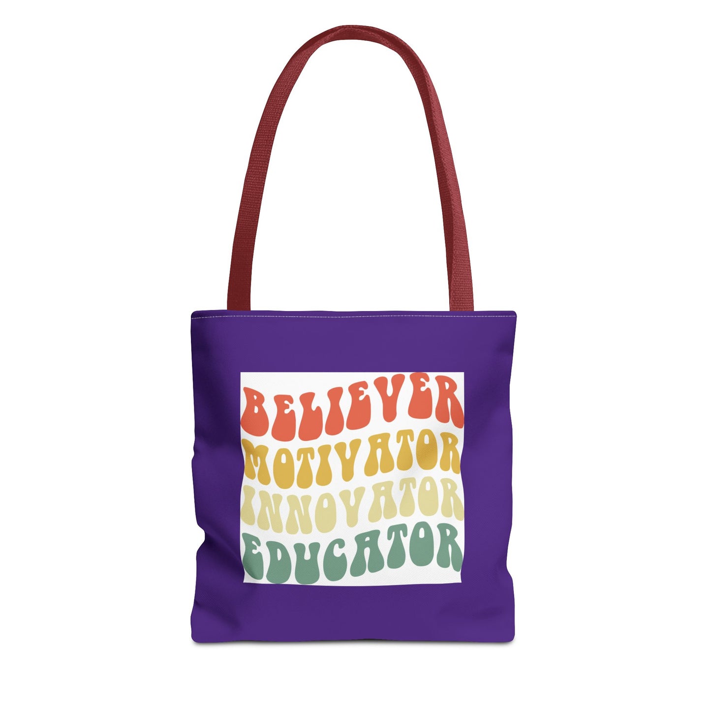 Believer Motivator Innovator Educator Tote Bag (AOP)