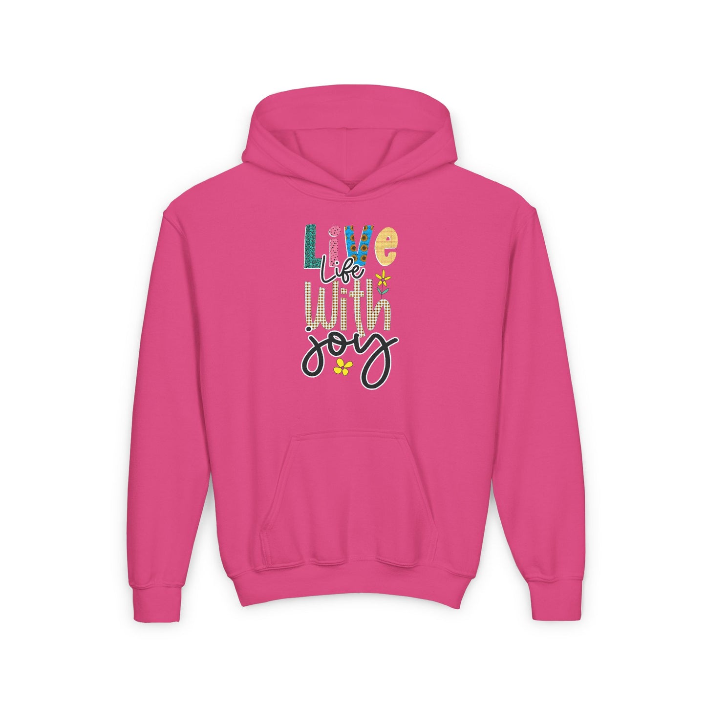 Live Life With Joy Youth Heavy Blend Hooded Sweatshirt